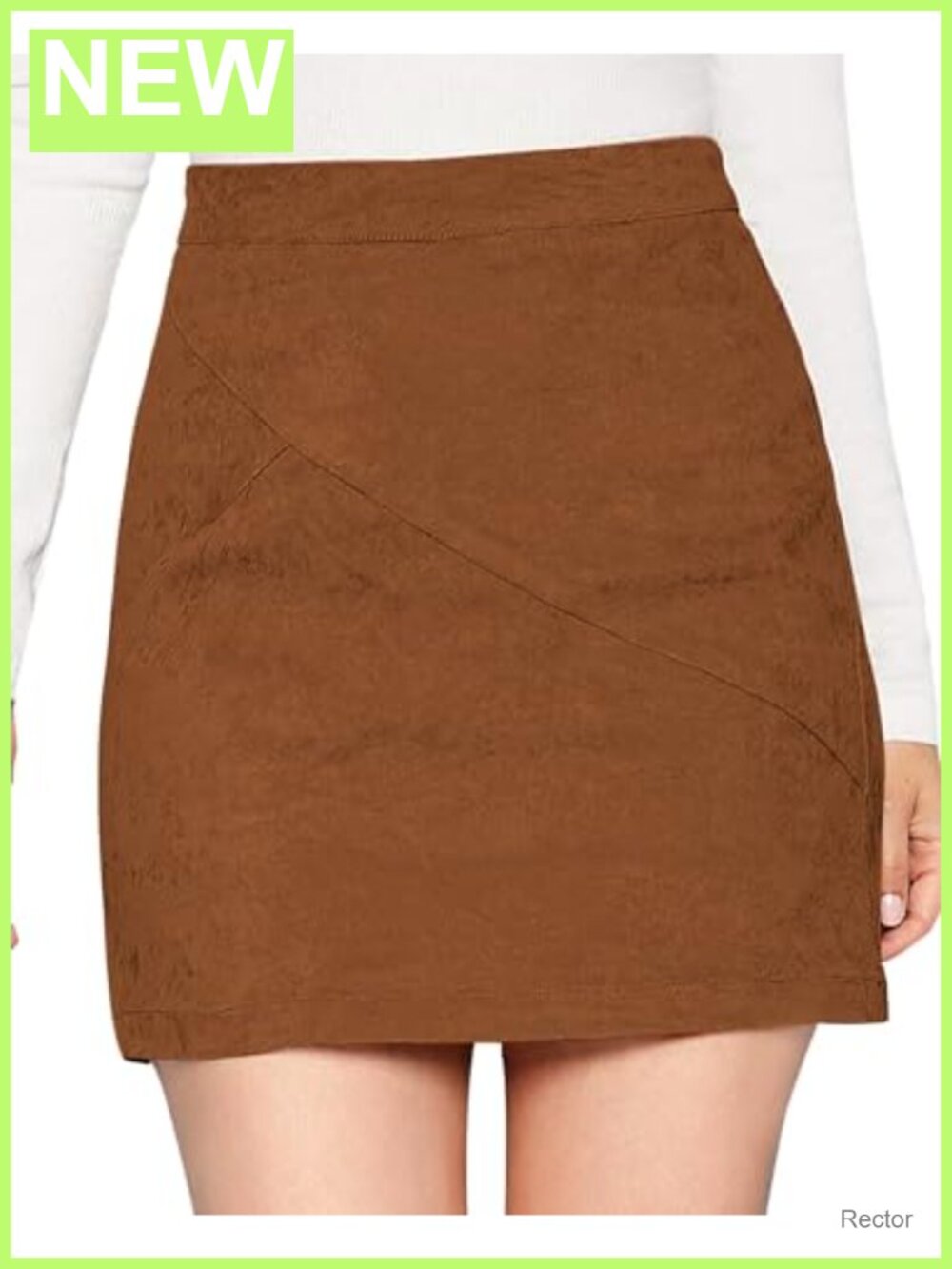 Faux Suede Mini Skirt High Waist A-Line Formal Party